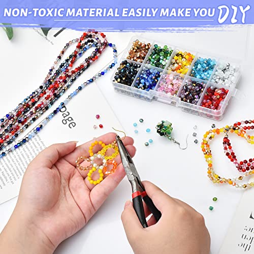 Glass Beads For Jewelry Making, Total 2000Pcs - Over 80 Different Mulitcolor Beads, 4Mm Bicone Crystal Beaded, Beading Craft Kit, Spacer Beads For Bracelets, Necklaces, Earrings, Rings, Diy Supplies #TOP5