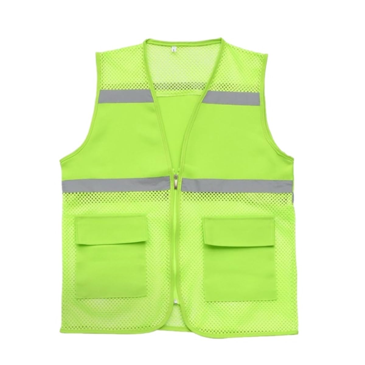 Chaleco de Alta Visibilidad Chaleco Reflectante Chaleco Corriente Reflexivo Del Chaleco Del Uniforme Del Voluntario De La Cremallera Del Chaleco De La Malla Con Los Bolsillos Chaleco de Trabajo Chalec