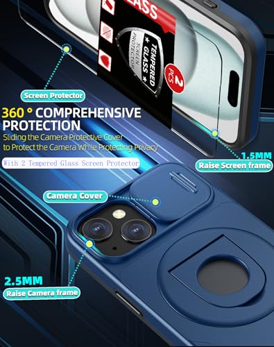 Coque iPhone 15 Plus MagSafe antichoc avec protège-écran et support