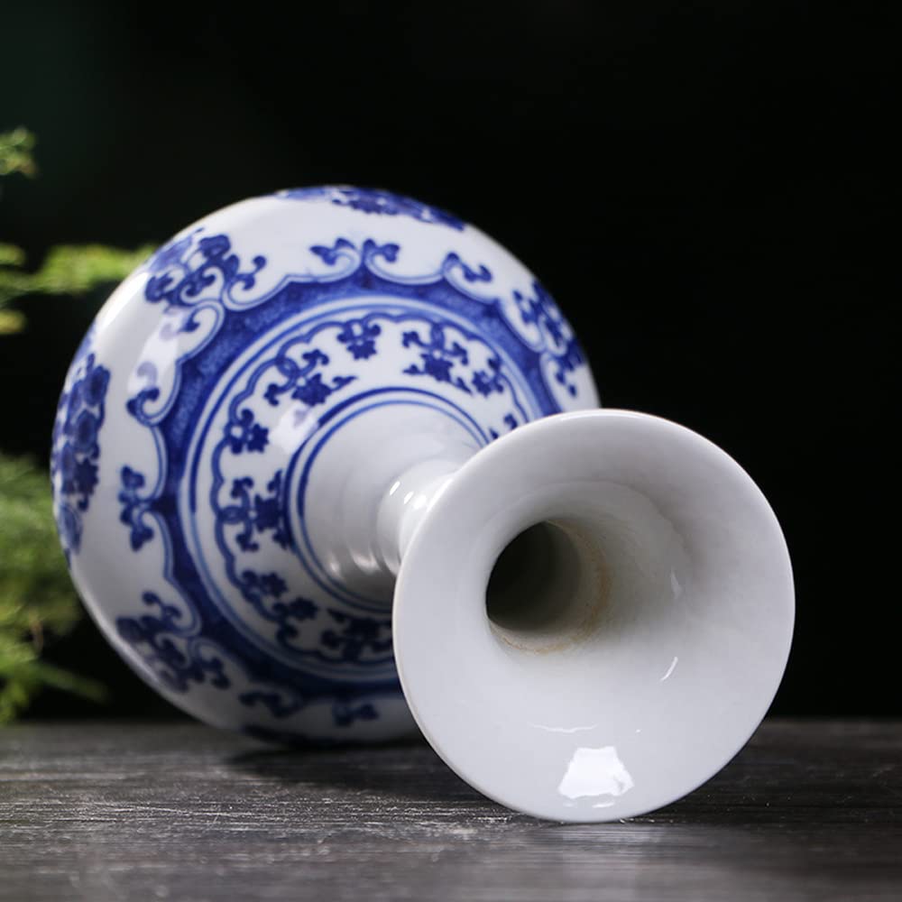 Amazon.co.jp: 青と白の磁器の花瓶 クラシックな陶器の花瓶 室内