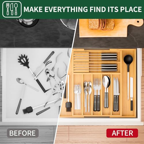 Dunruz-Bamboo-Expandable-Drawer-Organizer-for-Kitchen-Utensils-Adjustable-Silverware-Tray-with-9-Deep-Slots-for-Large-Spoons-Knives-Natural-Wood-Flatware-Caddy-for-Cutlery-Storage-Fits-13-20