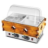 おでん鍋 ステンレス 電気おでん鍋 0-300℃温度調節可能 20 L大容量おでん鍋 自動保温機能 仕切り鍋 ステンレス鋼 仕切り付 卓上型 デスクトップおでん鍋 多用途おでん鍋 麺鍋 フライヤー スーププール 卓上万能鍋 しゃぶしゃぶ鍋 中華火鍋 卓上鍋 スパイシー鍋 関東煮 業務用 家庭用 (蓋付き)