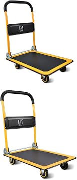 Wellmax Platform Cart 330lb + 660lb Capacity in Yellow Color