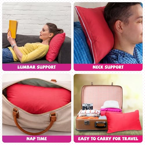 Set 6 Almohadas pequeñas Rojo 36x23 cm confort miniatura 5