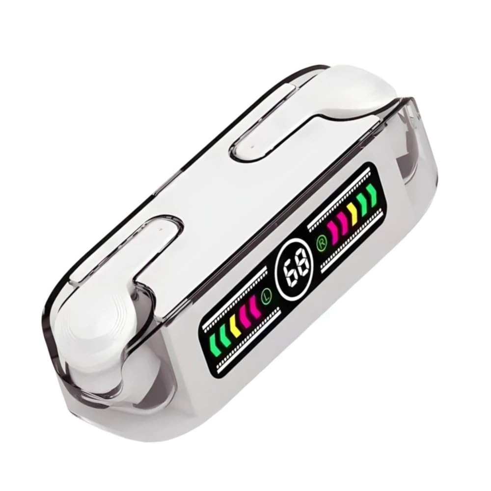 Digimate Aurabuds 2.0 True Wireless Earbuds with Microphone, 40 Hours Playtime, Noise Cancellation, Water Resistant, Quick Charging, Lightweight, Charging Case (White)