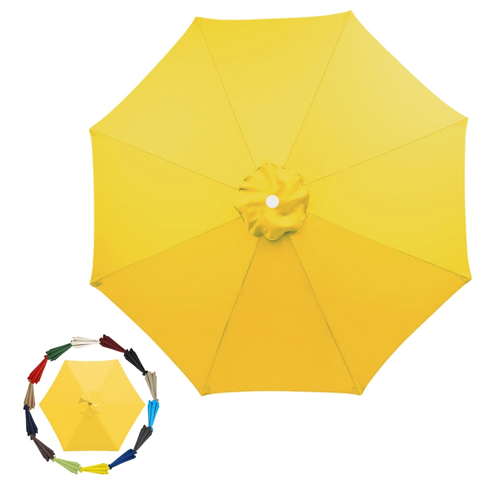 Gzdxbf Unisex Yellow 200Cm 270Cm 300Cm / 6Ribs 8 Ribs Replacement Parasol Fabric Cover, Umbrella Cloth Replacement, Garden Parasol Canopy Cover(Color:,Size:8 Ribs-2.7M(8.8Ft))