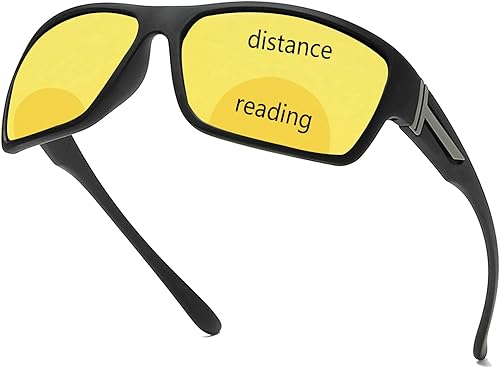 COTIA Lentes de sol bifocales de lectura para conducción nocturna, lectores de visión nocturna, lentes de sol para pesca nocturna al aire libre