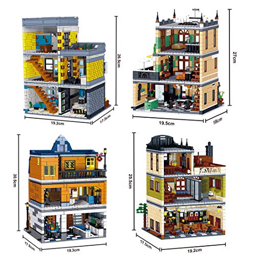 Foxom 4 In 1 Nahrungsmittelstraße Haus Bausteine Bausatz, Modular Buildings, Konstruktionsspielzeug Kompatibel mit Lego… – Bild 4
