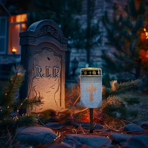 Image of Solar Garden Lights, Cross Denim Printing Outdoor Solar Lights Waterproof Lights for Garden Yard Pathway Decor Solar Light Night Light