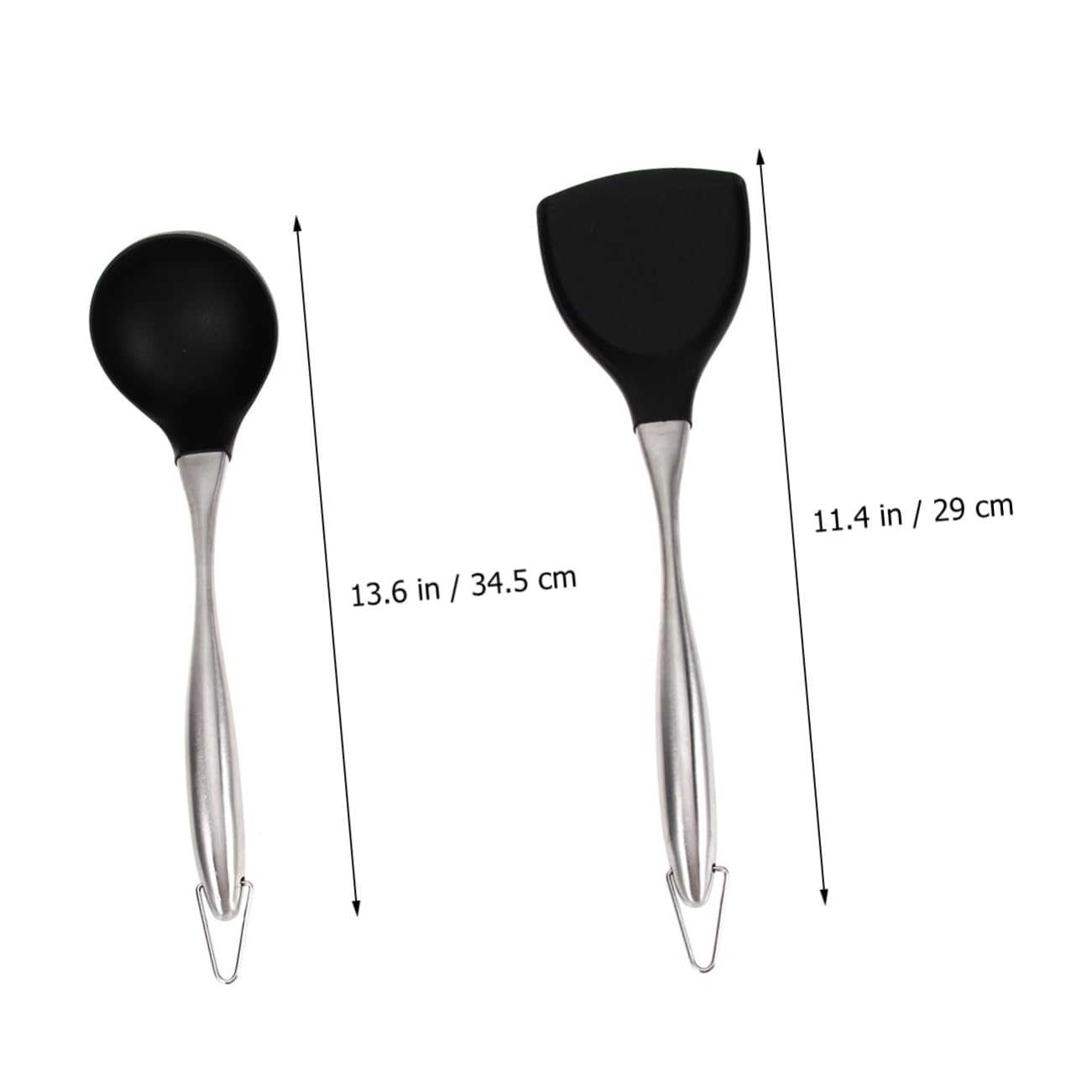 Set 2 Pezzi di Spatola e Cucchiaio Wok in Acciaio Inox