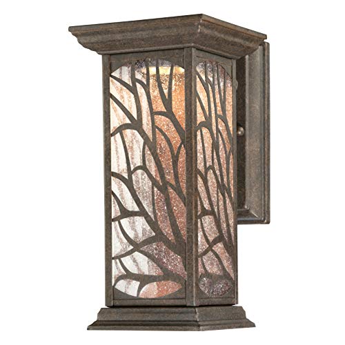 Luminaire mural extérieur LED bronze victorien chic avec verre granuleux