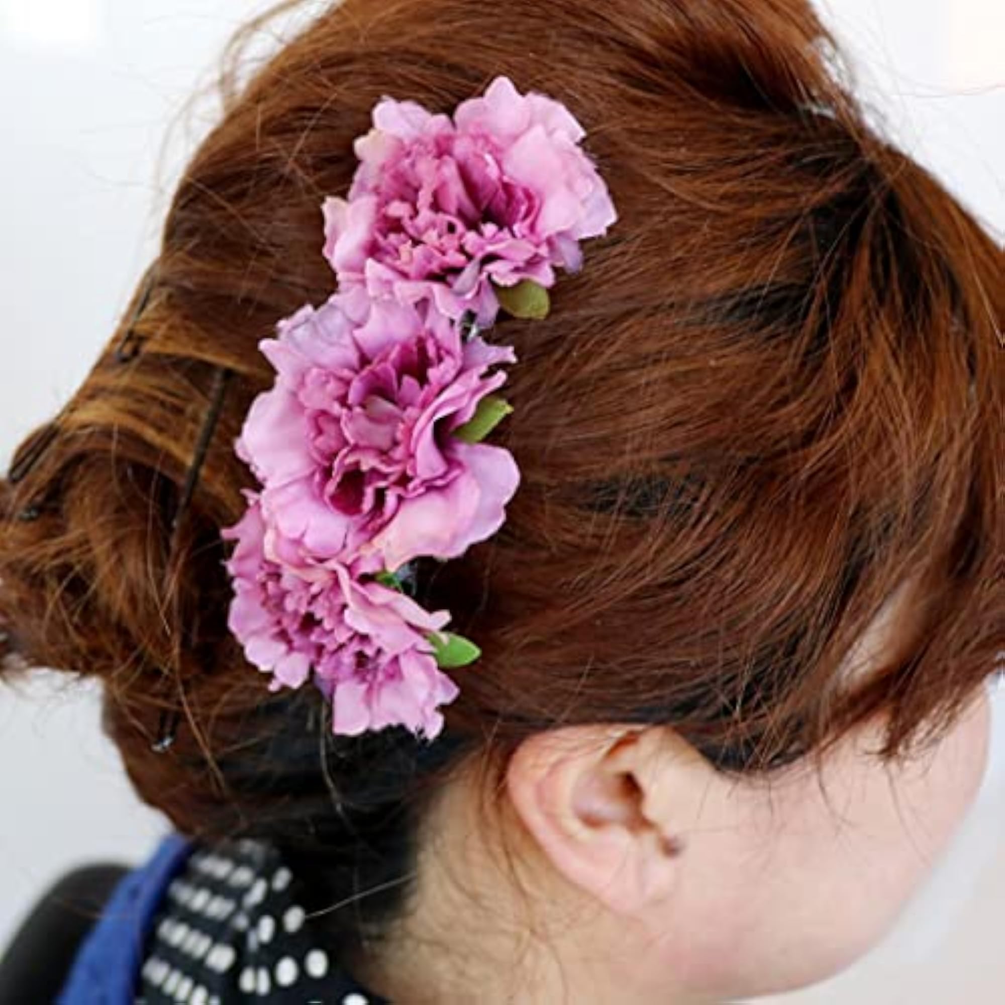 Dusty Pink Carnation Flower Comb Clip for Weddings