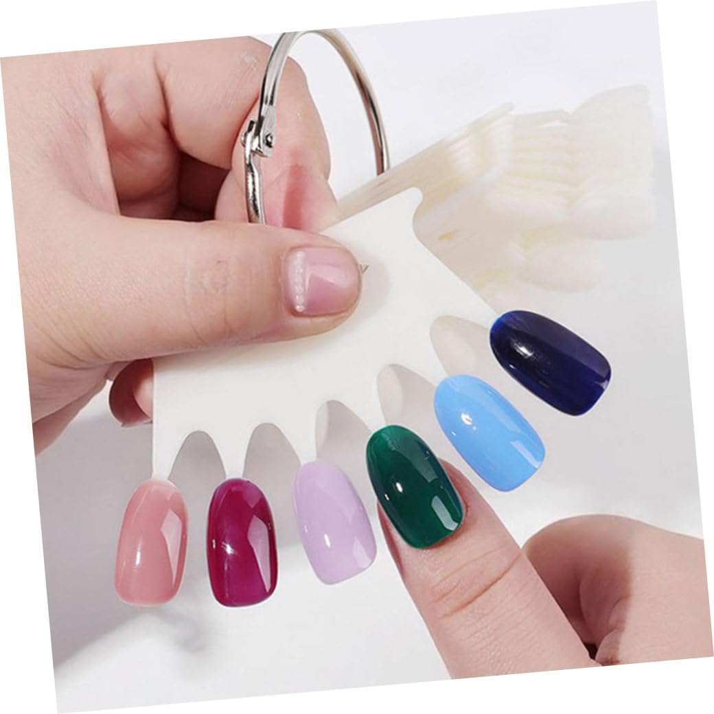 FRCOLOR 6pcs Shaped Nail Display Cards Practice Nail Plates Color Tips Each for Home and Salon Use Lightweight for Easy Storage and Display