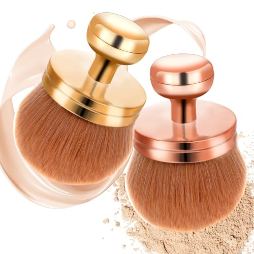 2 Pcs Extra Large Body Makeup Brush for Self Tanner, Self Tan Back Applicator, Oval Face Leg Makeup Brush for Bronzers Blend Self Tanning Applicator(Rose+Gold)