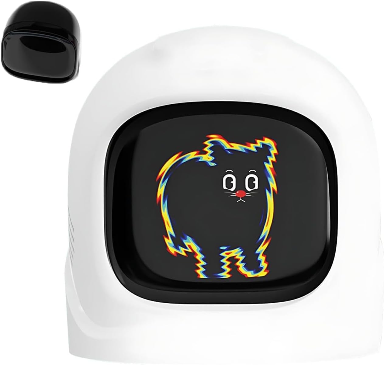 Car Dashboard Emotional Companion, Smart Expression Robot Car Center Console Ornament, with 90 Plus Expressions, Interactive Driving Fun Gift, for Modern Vehicle Decorations(White)