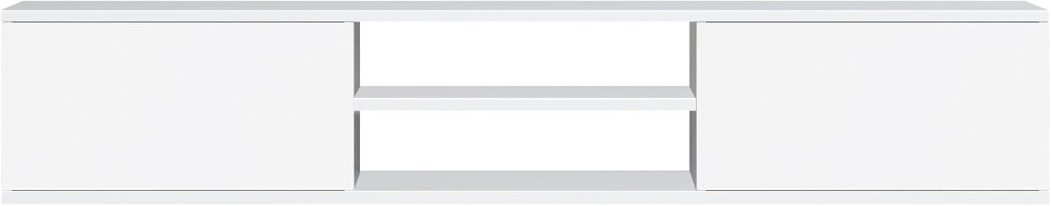 Atelier Mobili Floating TV Stand Wall Mounted, 70 inch Media Console, Floating Entertainment Center, White TV Stand for 75 inch TV