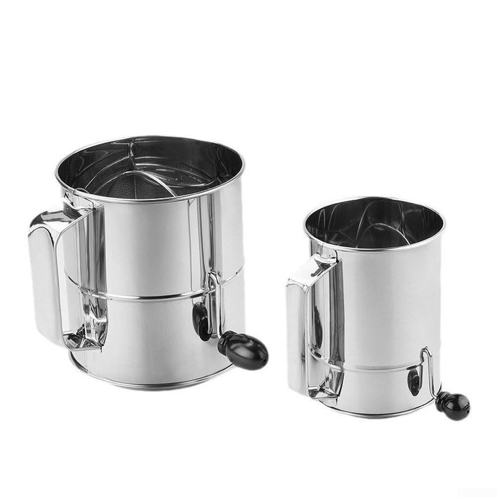 Tamiz manual de harina de manivela de 8 tazas para hornear en