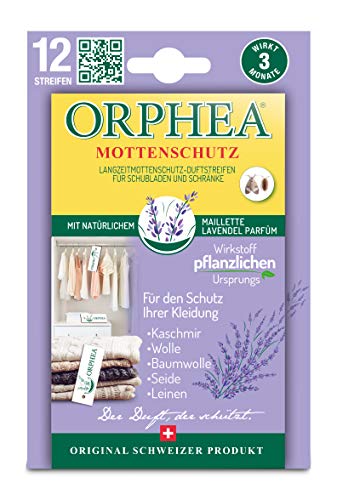 Orphea Mottenschutz für Kleiderschrank 12 Stück, Lavendel-Maillette Duftstreifen, auf pflanzlicher Basis Cover