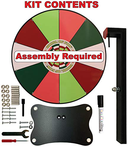 Whirl Of Fun 12 Inch Prize Wheel - Spinning Wheel For Prizes With Stand, 10 Color Slots, Customize Erasable Whiteboard Surface, Summer Fruit Colors, Portable, Tools Included, Made In Usa #TOP3