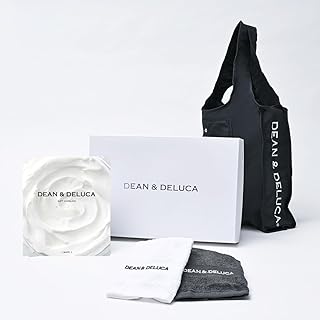 DEAN&DELUCA ギフトカタログ(ブックタイプ) <WHITE-BC(ホワイト-BC)>+ハンドタオル+ショッピングバッグ(ブラック)セット(包装済み/ノキアブラウン)