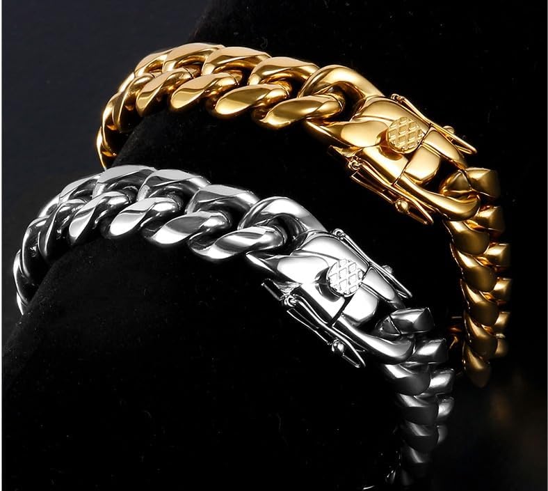 18k Gold Miami Mesh Bracelet, Fashionable And Luxurious Bracelet, Adding Charm, Suitable For Both Men And Women, Suitable For Birthdays, Valentine's Day, Thanksgiving, Christmas Holiday Gifts, Gift Box Packaging - Image 5