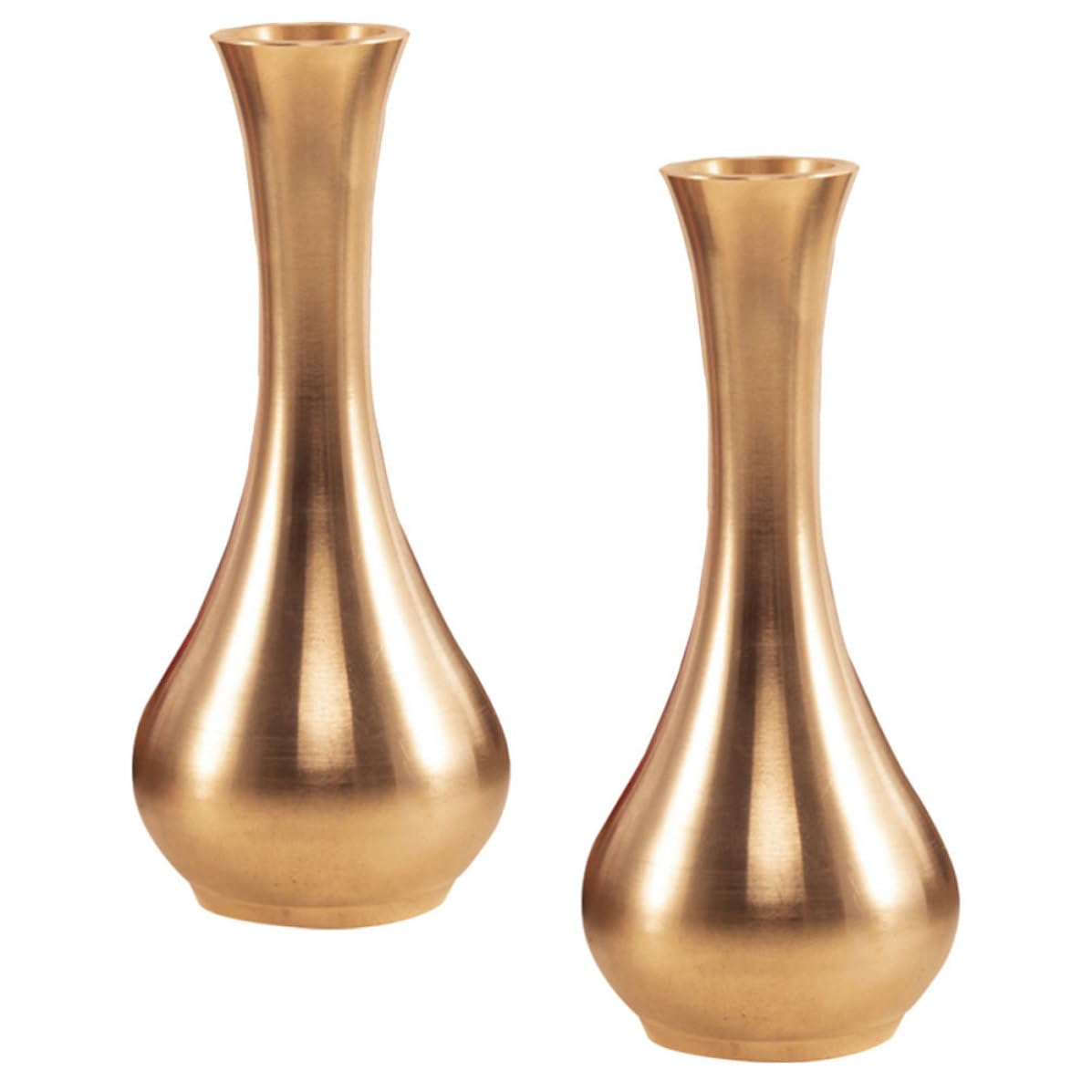 Jarrones de metal dorado para salón y oficina minimalista