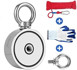 Fishing Magnet with 66ft Rope & Glove, Wukong 760LB Pulling Force Super Strong