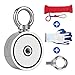 Wukong Double-Sided Fishing Magnets, Round Neodymium Magnet with Eyebolt, Combined 960 LBS Pulling Force, 2.95" Diameter - Magnet for River or Lake Fishing