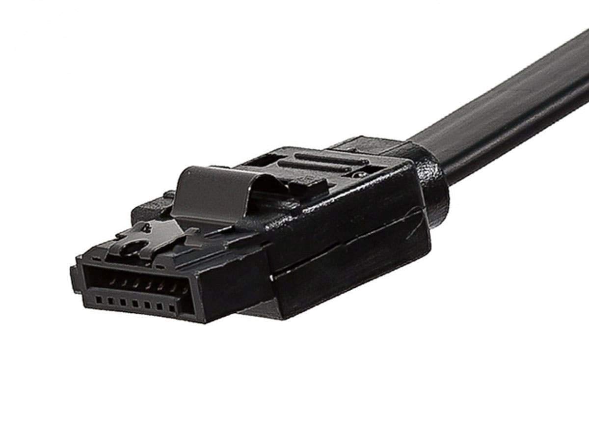 Monoprice SATA 6Gbps Straight Connector Cable with Lock Inchg Latch - 1.5 Feet - Black (10 Pack) Compatible with SATA HDD, SSD, CD Driver, CD Writer