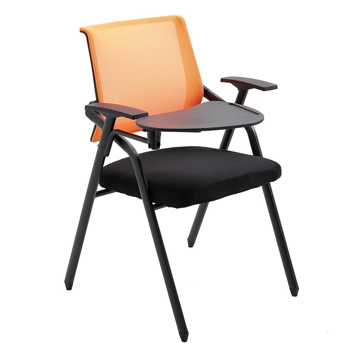 Chaise pliante bleue avec bras pour tablette et porte-gobelet pour adulte