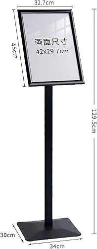 Miniatura 10 de Soporte de cartel de pedestal ajustable de 11 x 17 pulgadas, estilo botón A3, resistente, soporte de aluminio abierto para letrero de visión