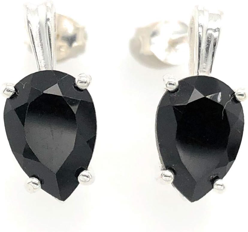Genuine Black Onyx 925 Solid Sterling Silver Earrings 15mm - Image 8