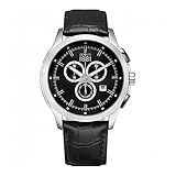 Mineral-Zifferblatt. Cerruti Herren Multi Zifferblatt Quarz Uhr mit Leder Armband CRA092A222G