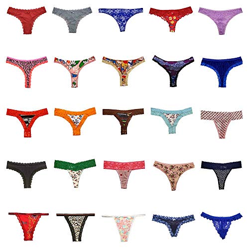 Dircho Women Underwear Variety Of Panties Thong G-String T-Back Tanga Pack Of 10&20 (10 Pcs, X-Small) #TOP1