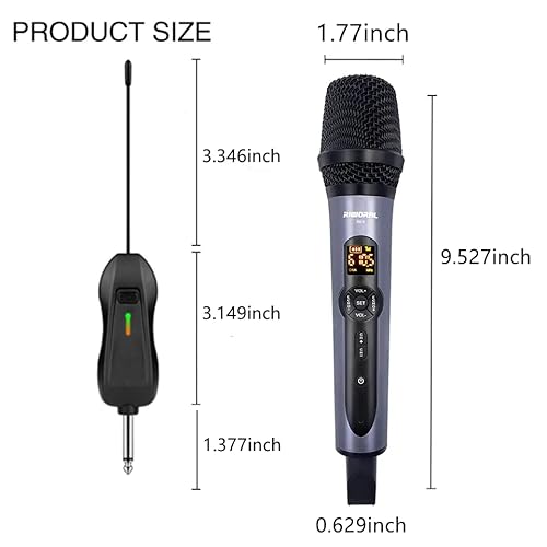 Riworal Wireless Microphone Uhf Dynamic Handheld Mics Wireless Reverb Karaoke Microphones System Set With Rechargeable Receiver 164 Ft Range For Wedding Party Singing #TOP7