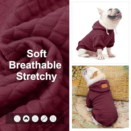 Image of BEAUTYZOO Dog Hoodies Sweater for Large Dogs,Waffle‑Like Laminated Pet Coat | Warm Dog Sweatshirt with Pocket & Leash Hole,Pullover Clothes for Girl Boy Dogs,Stretchy & Easy‑On‑Off,Labrador & Great Danes