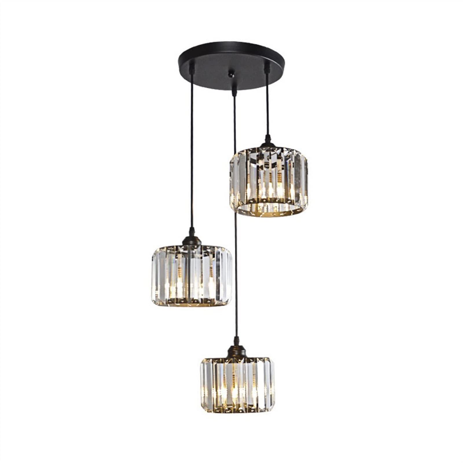 Yinj9562fg Chandeliers Simple Light Luxury Crystal Chandelier Creative Personality Bar Dining Table Lighting Iron Three Head Bedroom Chandelier Living Room