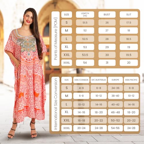 Image of Miss Lavish London Kaftan Dresses for Women Plus Size Long Batwing Sleeve Caftans, V Neck Moo Moo Printed Beach Cover Up Maxi Beach Dress, Bathing Suit Cover-Up Loungewear