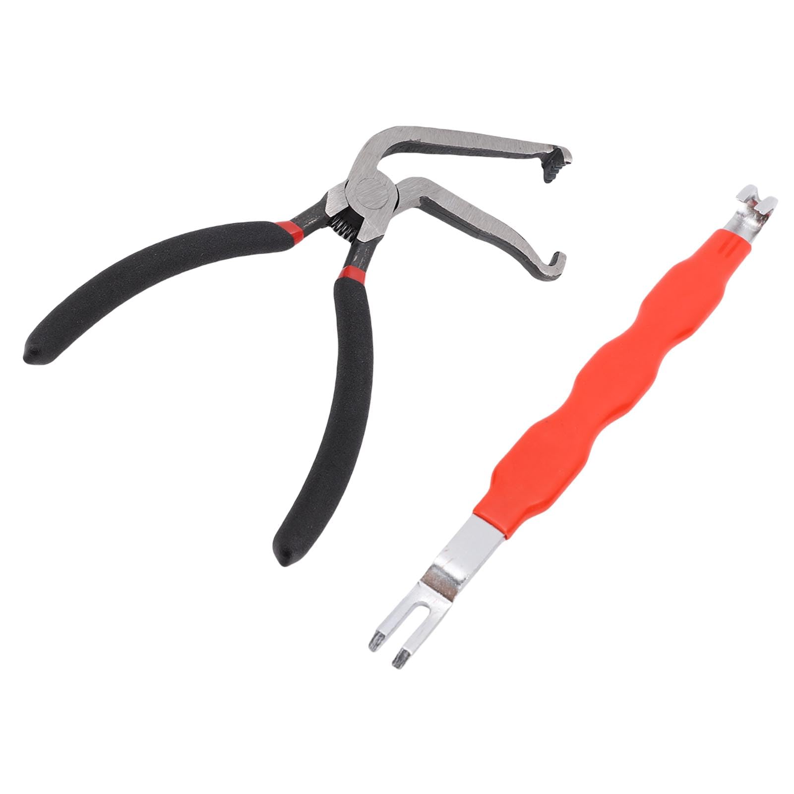 KIMISS Electrical Disconnect Pliers Precision Forging Carbon Steel Fuel Line Hose Pliers with Pry Bar Universal Usage (Red)