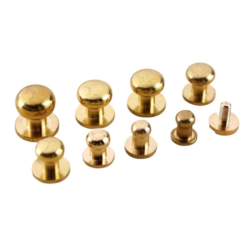 Nity mosiężne na guziki, 10 szt. gwoździ z litego mosiądzu, 8 mm x 6 mm x 8 mm, trwałe zapięcia do rękodzieła, wyrobów skórzanych, projektów tapicerskich