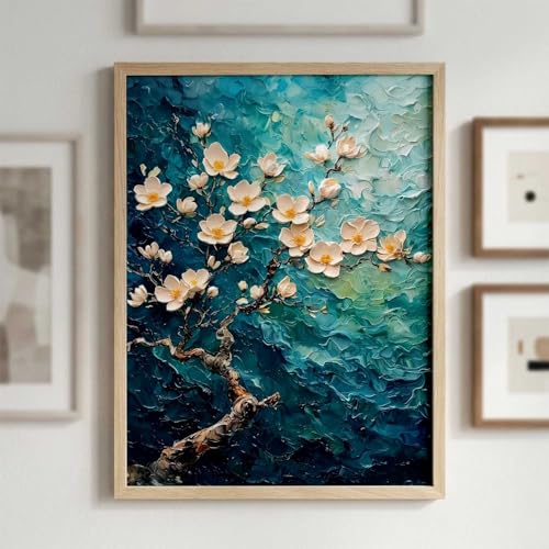 Image of kotart flower Wall Art Home Decoration | Aesthetic Floral Paintings With Frame For Living Room Bed Room Hotel Wall Decor Digital Reprint (19x25 inch)