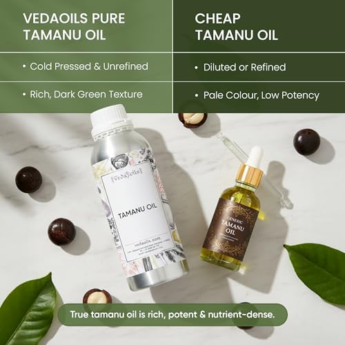 Image of VedaOils Tamanu Oil for Skin 100ml | 100% Pure & Natural Cold Pressed Tamanu Oil for Face & Body Moisturizer, Skin Nourishment & Acne Care