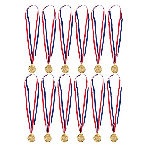 Juvale Gold Medaillen zum Schwimmen – 12er Pack Swimmer Winner Award Medaillen 5,1 cm im Durchmesser mit 76,2 cm Band