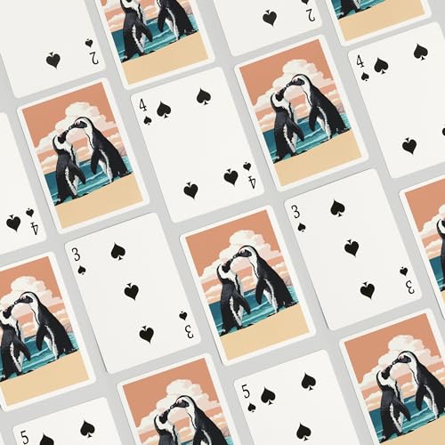 Baraja de Poker Black-Footed Penguins Kissing 52 Cartas miniatura 4