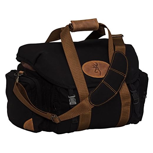 Browning, Lona, Canvas/Leather Range Bag, Black/Brown