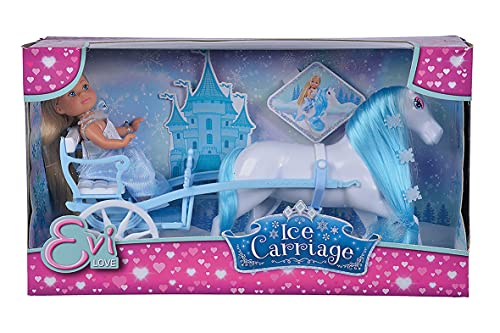 Simba - Evi Love Carrosse d'Hiver - Mini Poupée 12cm - Cheval avec Crinière et Flocons de Neige - 105733502