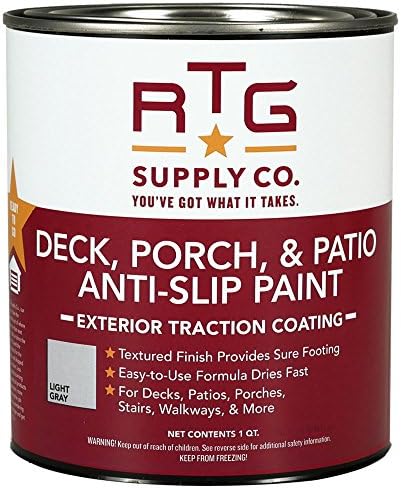 RTG Deck, Porch, & Patio Anti-Slip Paint (Quart, Light Gray)