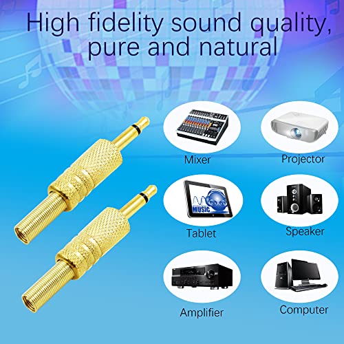Conector Masculino TS 3.5mm 2 polos con resorte 2 unidades miniatura 2