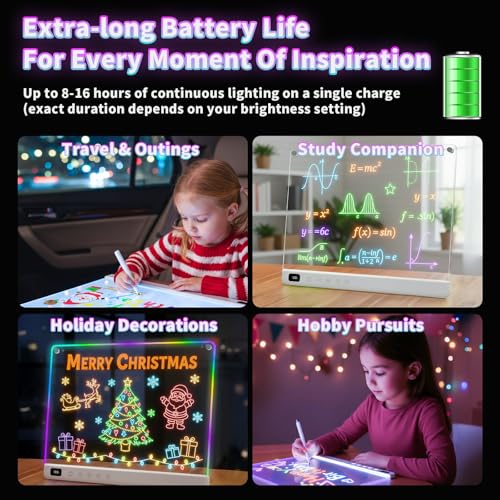 image for Lumiboard Led Drawing Board with 13 Light Effects, 16