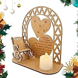  Memory Tealight Rocking Chairs,Remembrance Ornament with Wooden Rocking Chair - Cabinets Porch Bedside Table Tealight Ornament for Memorizing Relatives, Friends, Classmates